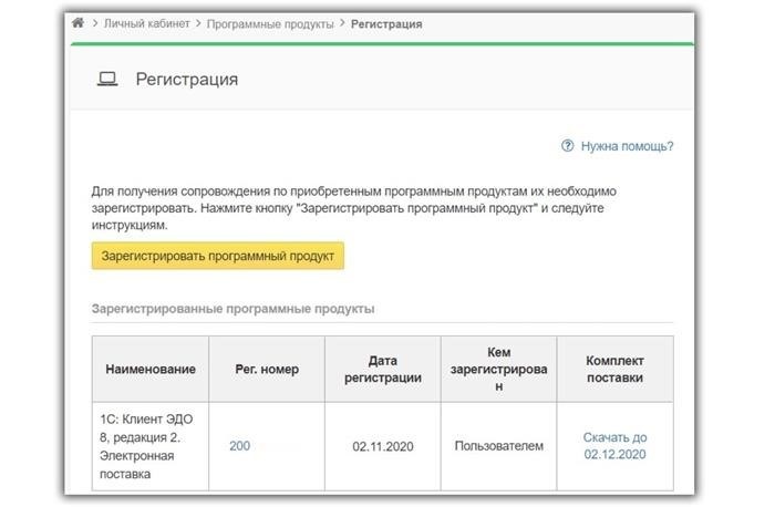 Зарегистрированные программные продукты